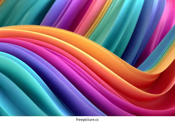 Abstract Colorful Wavy Lines Illustration