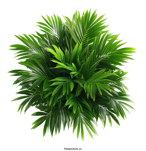 [Transparent Background PNG]Green Palm Plant Potted Plant Closeup