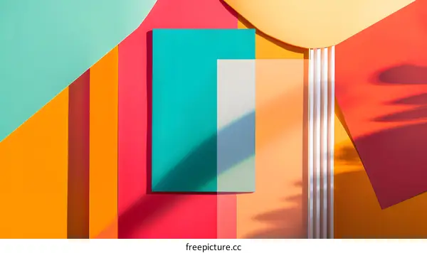 Abstract Background of Color Paper with Shadow