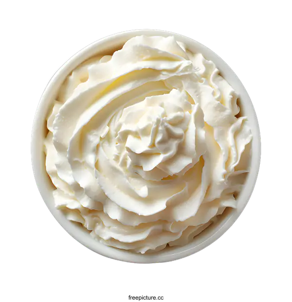 [Transparent Background PNG]Whipped cream in bowl