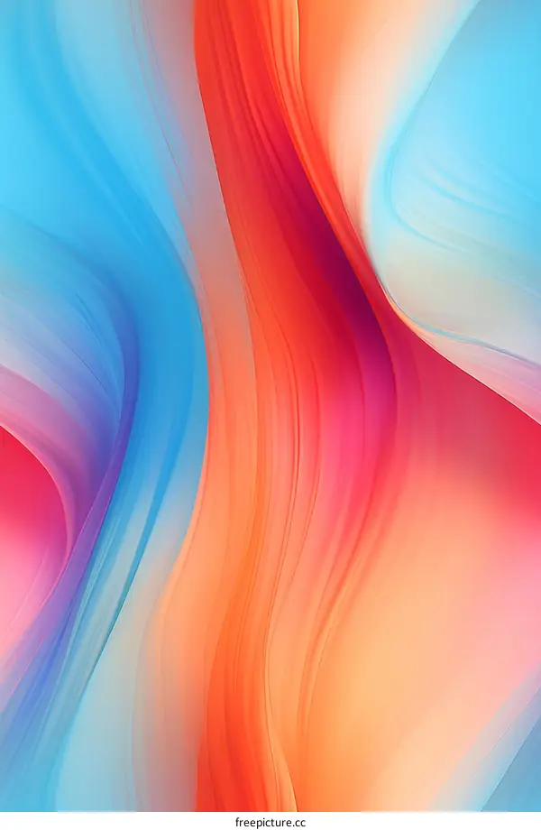 Abstract Fluid Art: Vibrant Waves of Color