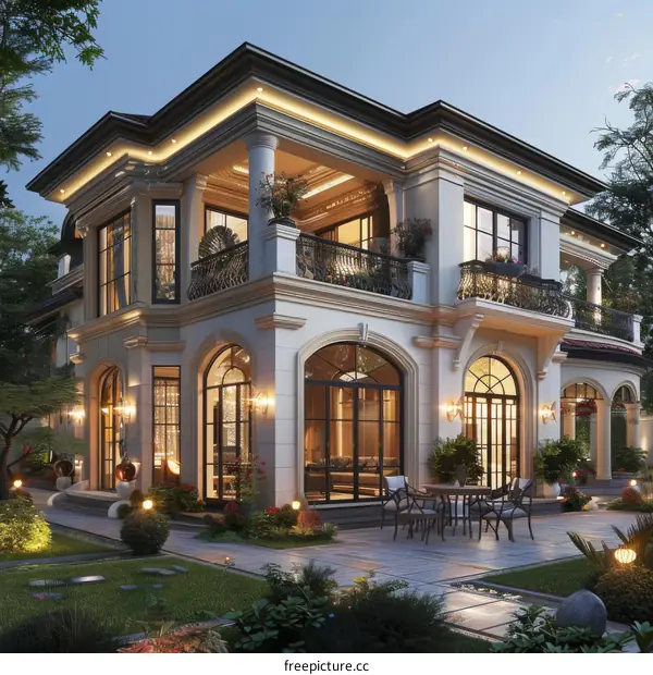 Luxury Mansion Exterior Design with Elegant Architecture