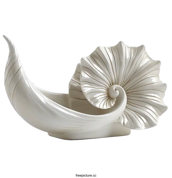 [Transparent Background PNG]A ceramic sculpture of a conch shell