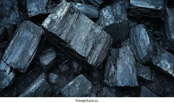 Close Up View of Charcoal Pieces