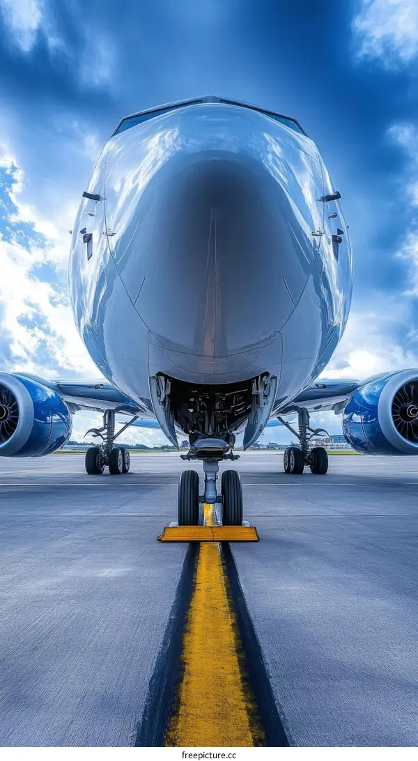 Low Angle View of Airplane on Runway