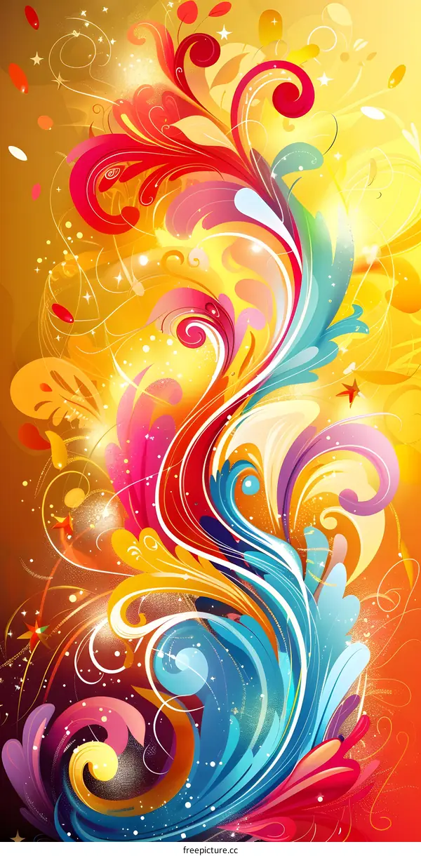 Colorful abstract floral