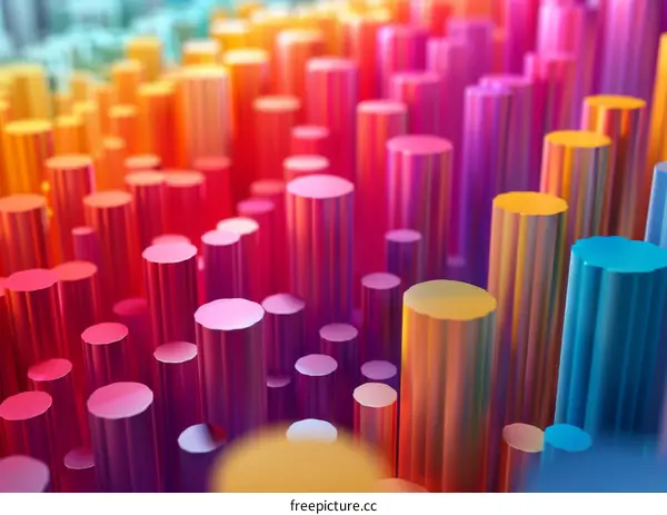 Abstract Colorful Cylinder Field Rendering