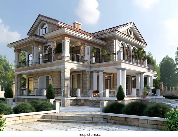 Luxury villa with beautiful landscape