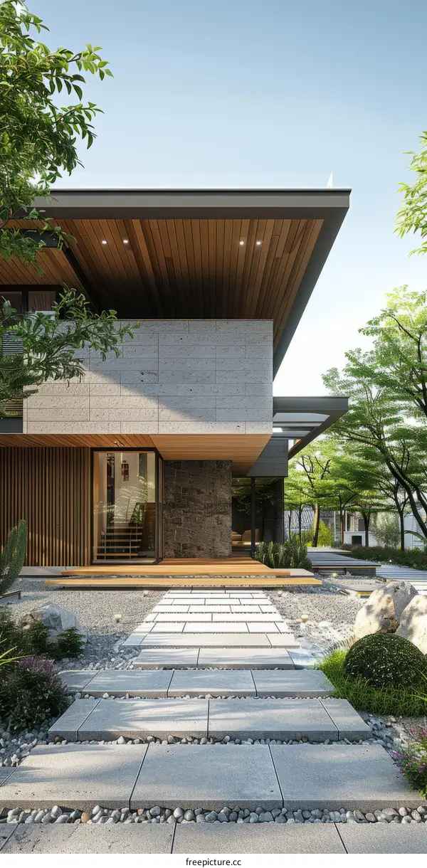 Modern Courtyard House Design with Natural Elements