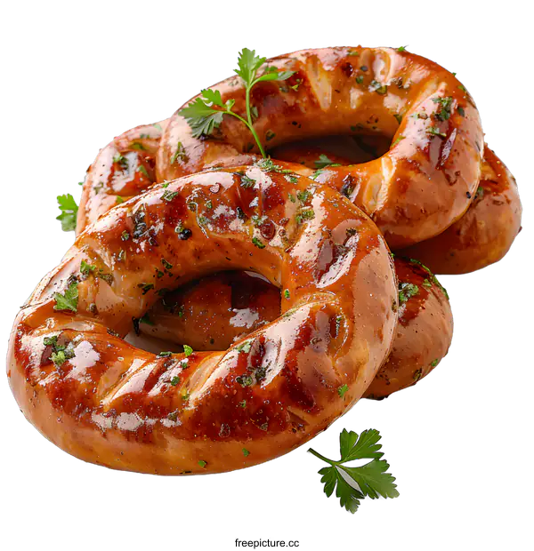 [Transparent Background PNG]three sausages isolated on white background