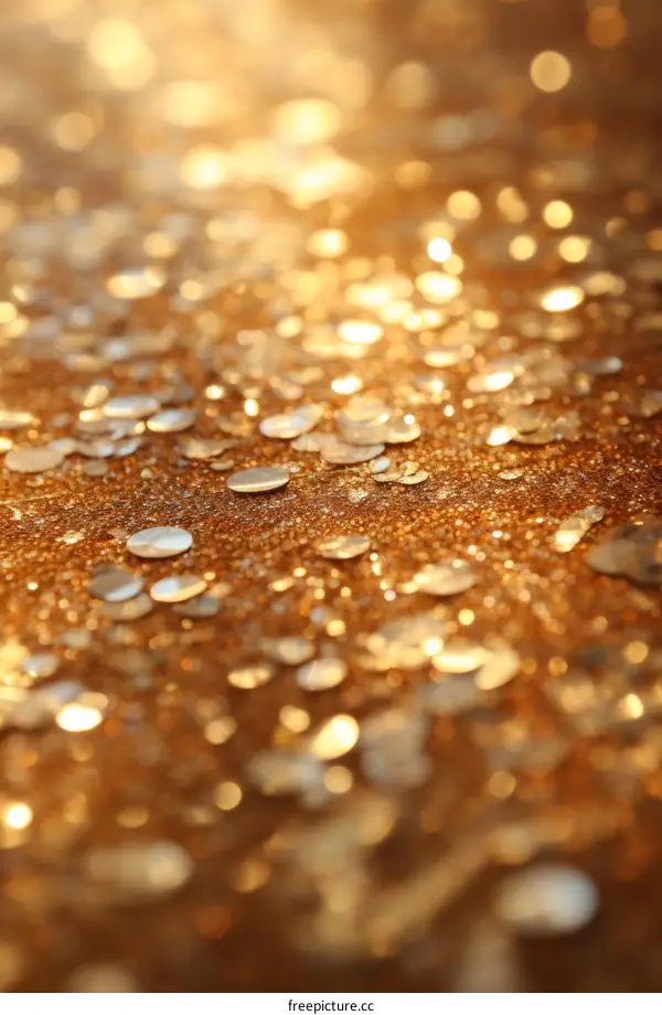 Golden glitter background with shiny sequins