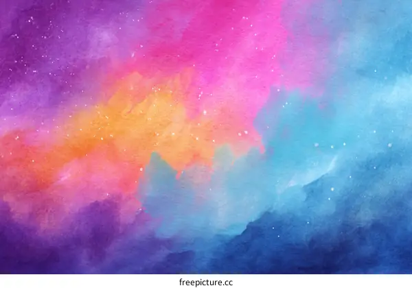 Abstract Watercolor Galaxy Background