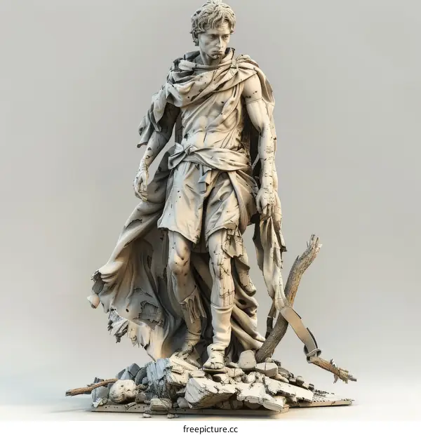 3d rendering of a male statue