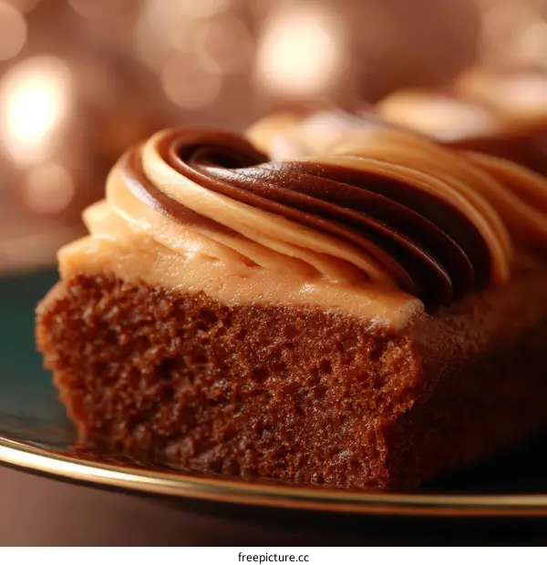 Close-up of a delicious Chocolate Peanut Butter Cake