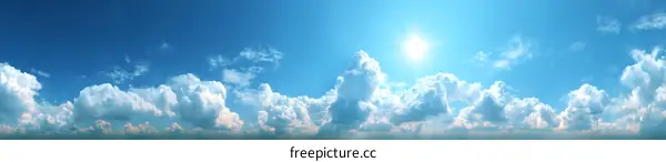 Beautiful Blue Sky with Fluffy Clouds