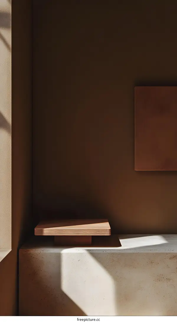 Minimalist Interior Design with Natural Light and Wooden Platform