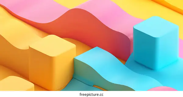 Abstract 3D Colorful Shapes Background