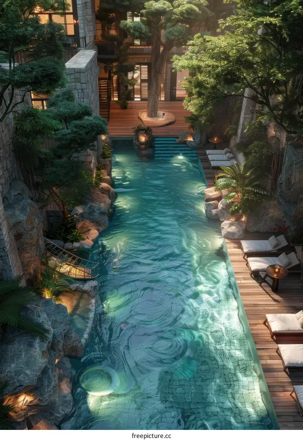 Enchanted Tropical Pool Paradise