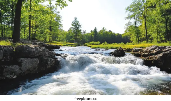 Beautiful Waterfall in a Lush Forest
