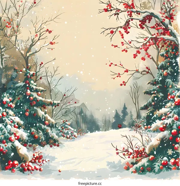 Snowy Forest Illustration