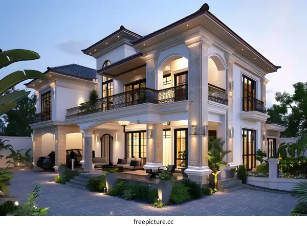 A Modern House with Pool and Garden