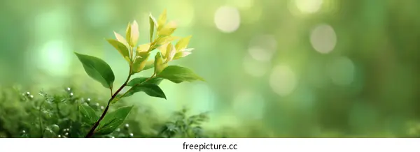 Fresh Spring Leaves in Nature