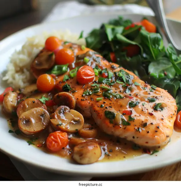 Lemon Garlic Herb Grilled Salmon with Roasted Vegetables