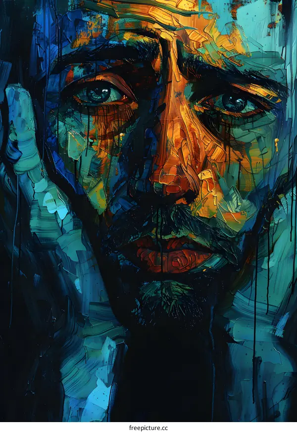colorful portrait of a man