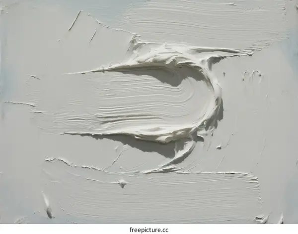 Abstract White Paint Texture with Swirled Brush Strokes
