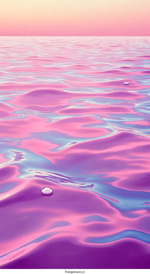 Abstract Pink Ocean Water With Two Bubbles