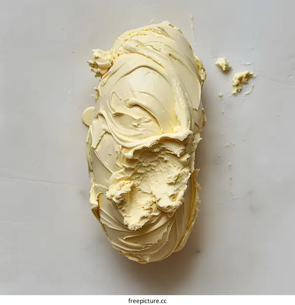 Scoops of Vanilla Ice Cream on White Background