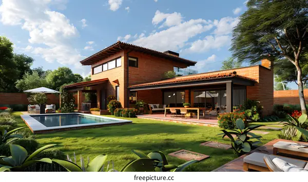 Beautiful Brick House with Swimming Pool