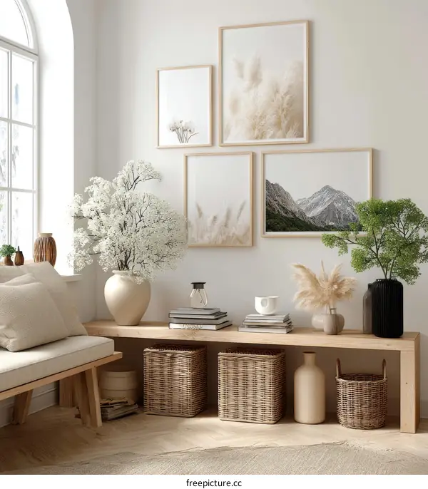 Modern Minimalist Living Room Decor with Artwork