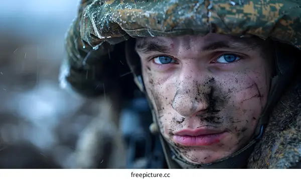 Portrait of a young soldier