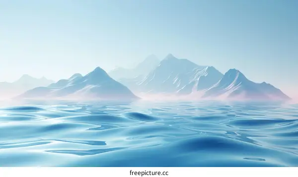 Blue and White Minimalist Landscape Painting