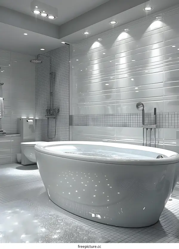 White modern minimalist bathroom