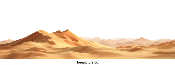 [Transparent Background PNG]Desert Landscape Illustration with Golden Dunes