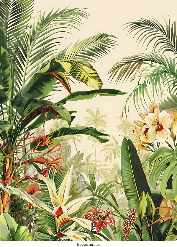 Tropical Floral Pattern Illustration