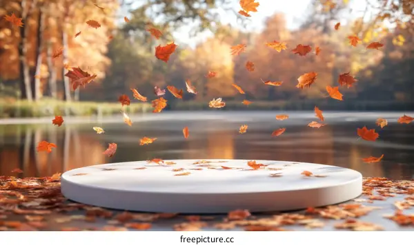 Autumn Park Scene Product Display Platform