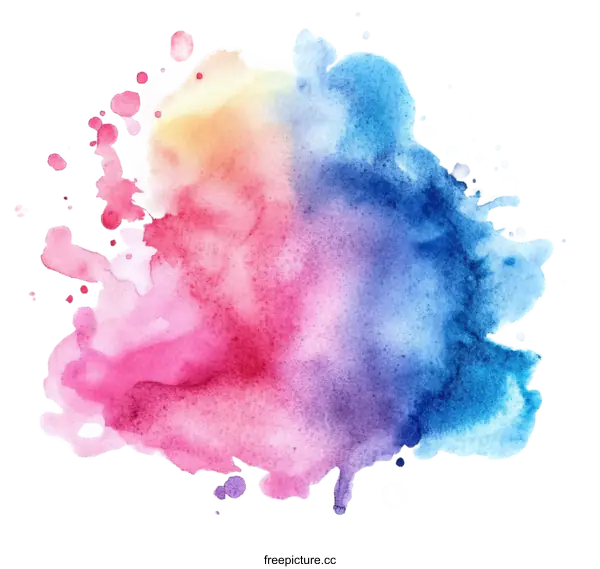 [Transparent Background PNG]Abstract Watercolor Splatter Art Design