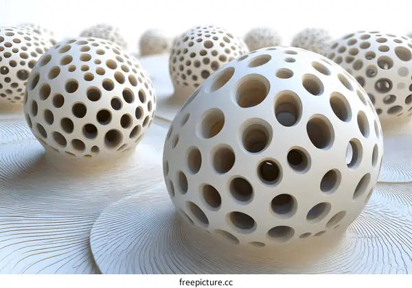 Abstract 3D Design with White Spheres