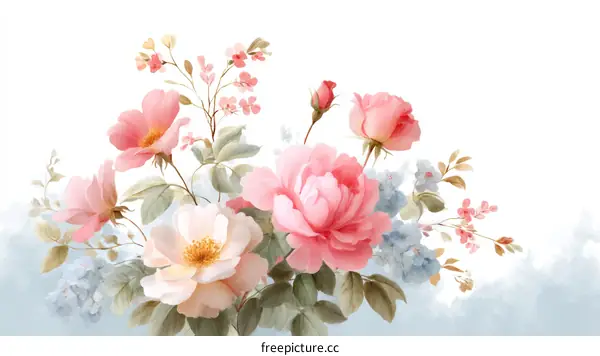 Romantic Floral Bouquet Illustration
