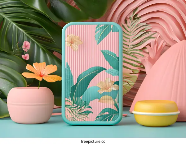 Tropical Leaves Phone Case Design Mockup