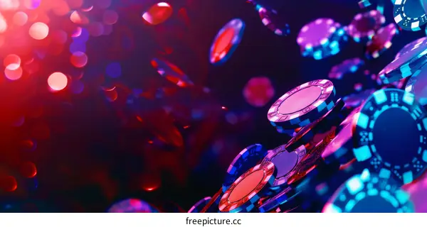 Assortment of Colorful Casino Chips