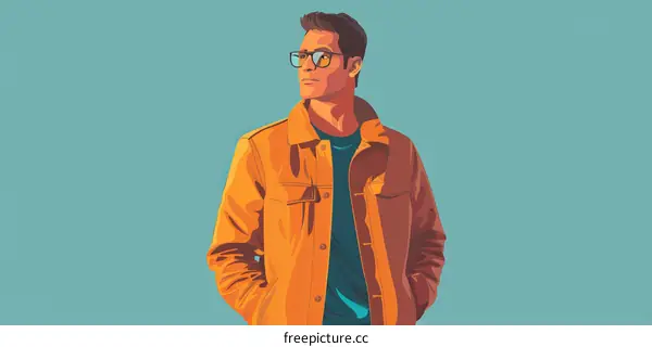 A man wearing glasses and a brown jacket