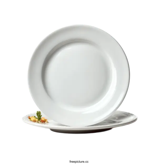 [Transparent Background PNG]Elegant White Dinner Plate Pair