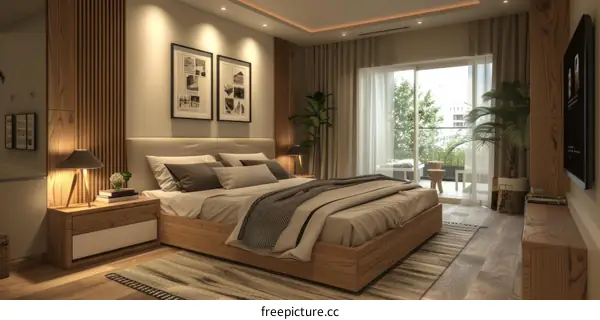 Modern and minimalist bedroom interior design