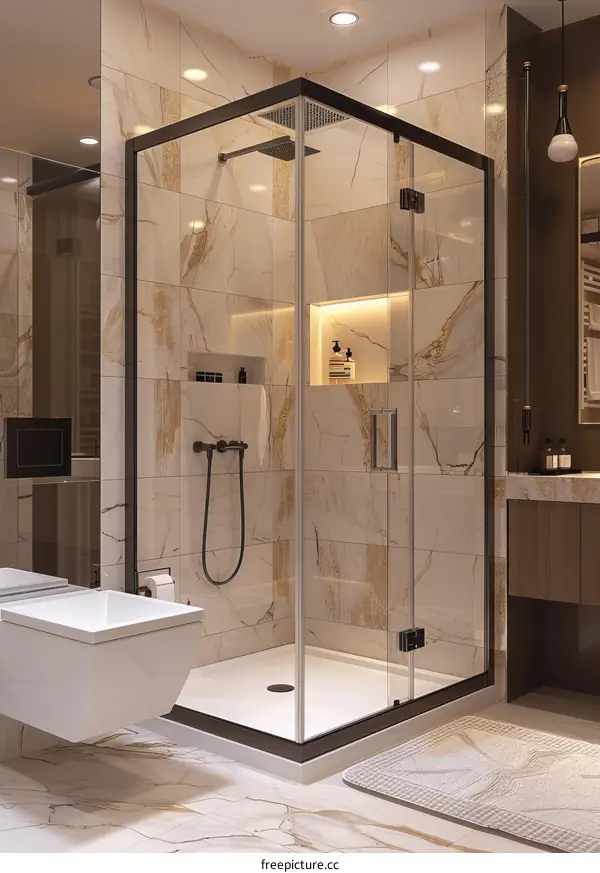 Modern Luxury Corner Shower Design