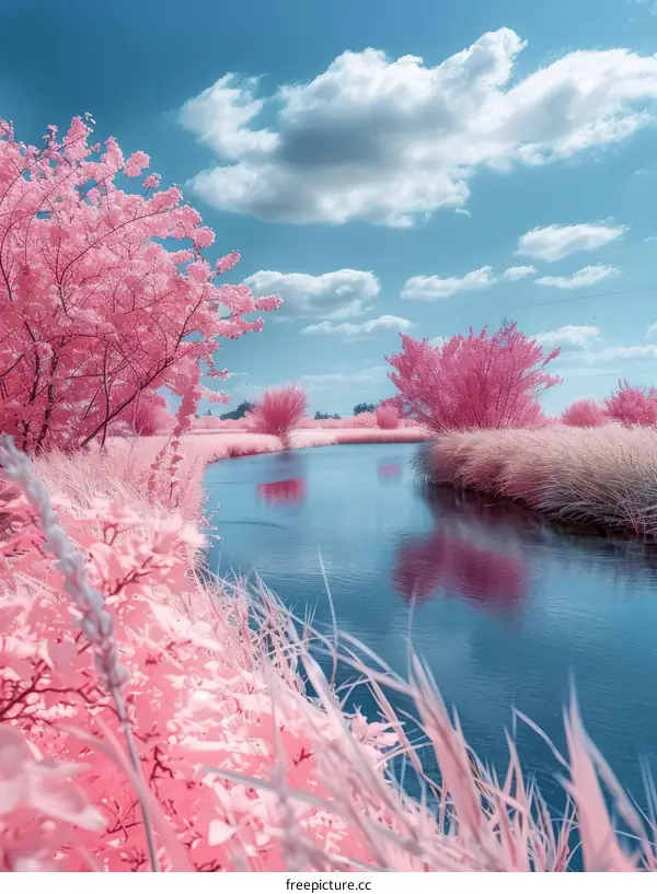 Pink Forest and River