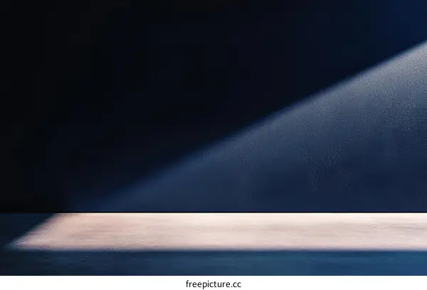 Empty Dark Blue Studio Room Interior